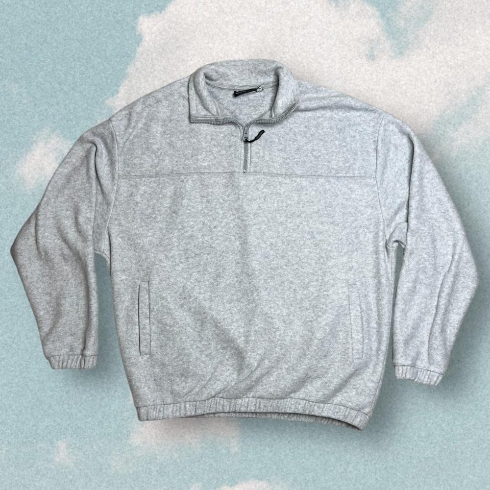 ASOS gray quarter zip sweatshirt pullover